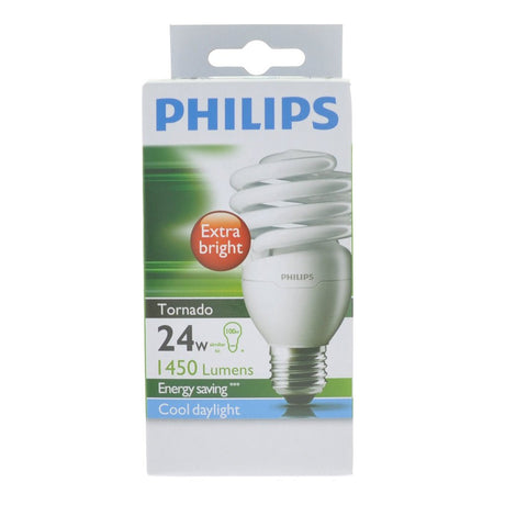 PHILIPS Tornado Spiral Energy Saving Light Bulb E27 240V 24W C/DL