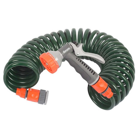 Pope 7.5m Spiral Hose with Hand Gun 1011560