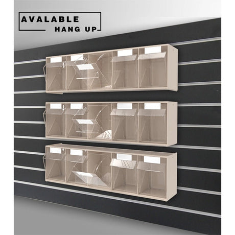Power Way Wall Mounted Tilt Box 5 Bins With Tags 600x133x164mm T5