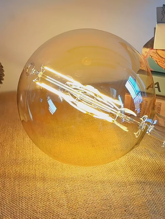 G200 Mega Size Filament Spherical LED Light Bulb E27 240V 8W W/W
