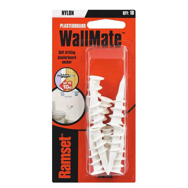 Ramset WallMate Nylon Plasterboard Anchor 10Kg 10Pcs R467515