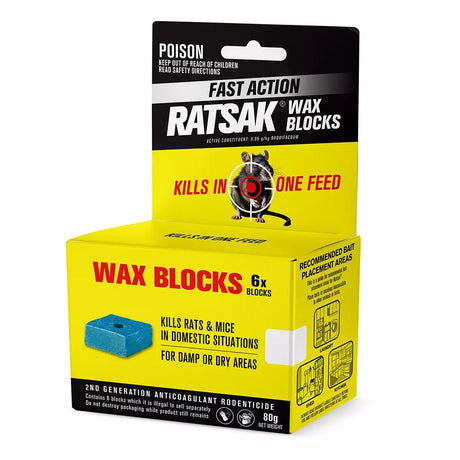 RATSAK Fast Action Wax Blocks 80g