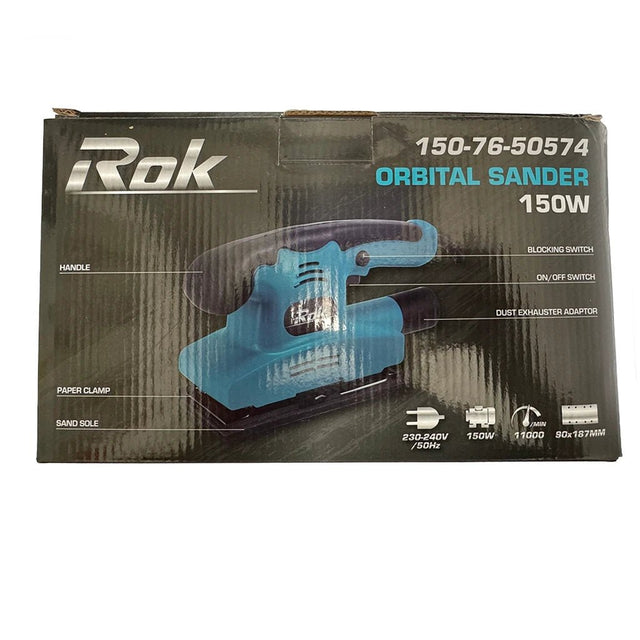 Rok Orbital Sander 150W With Bonus Sanding Sheet 150 - 76 - 50574