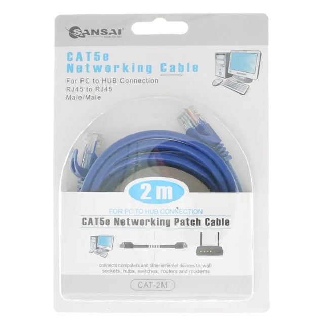SANSAI CAT5e Networking Patch Cable 2M CAT - 2M