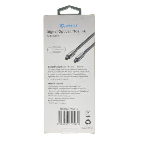 SANSAI Digital Optical/ Toslink Cable 1.5M TOS - 015