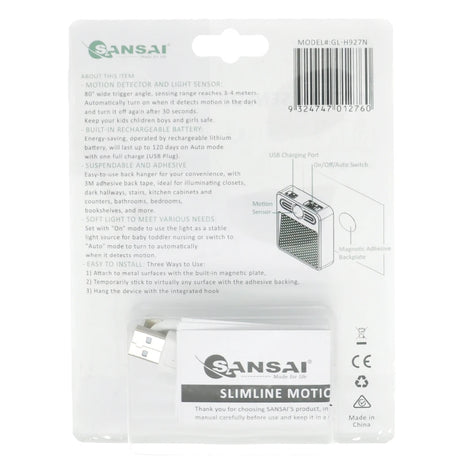 Sansai Rechargeable Slimline Motion Sensor Light GL - H927N