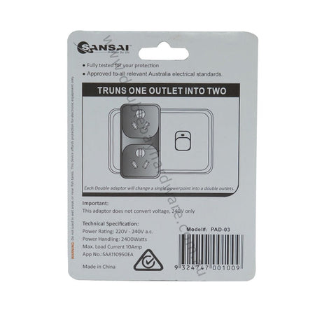 SANSAI Standard Power Double Adaptor PAD - 03