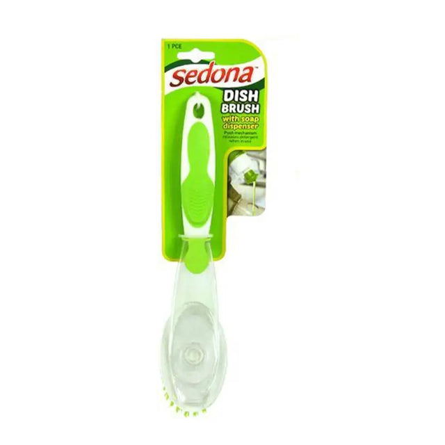 Sedona dish brush with soap dispenser on a white background