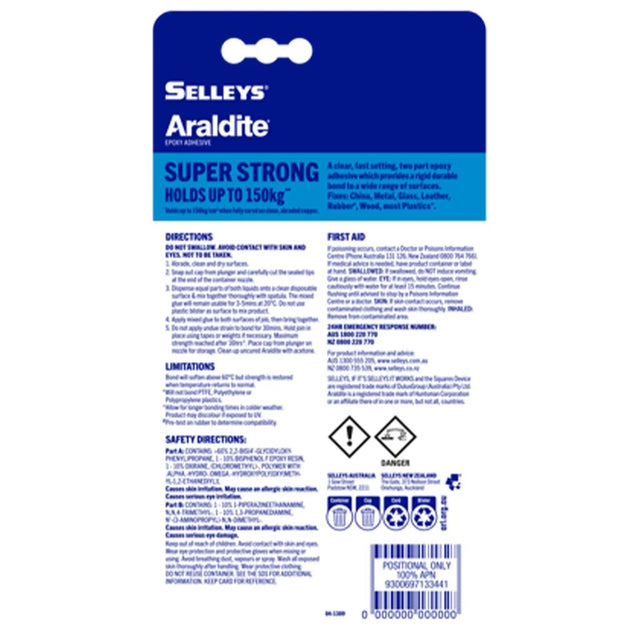 SELLEYS Araldite Epoxy Adhesive 5 Minute 150Kg 24ml