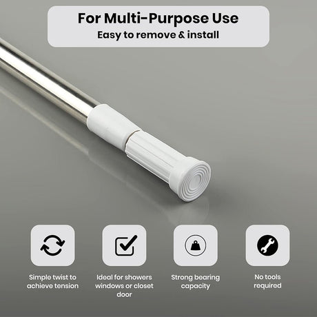 Shower Curtain Rod Spring Extendable 70 - 120cm