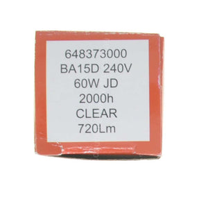 SPL JD Halogen Light Bulb BA15d 240V 60W 648373000