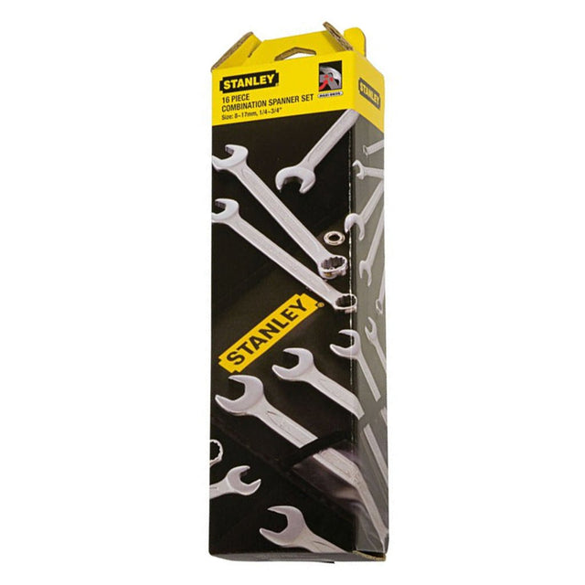 Stanley Metric & A/F Combination Spanner Set 16 Piece 89 - 542