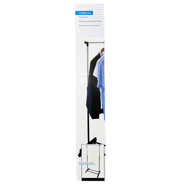 Storage Solutions Adjustable Single Rail Clothing Rack 80x43x165cm