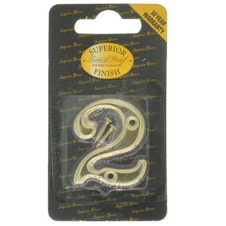 Superior Brass 50mm Brass House Number