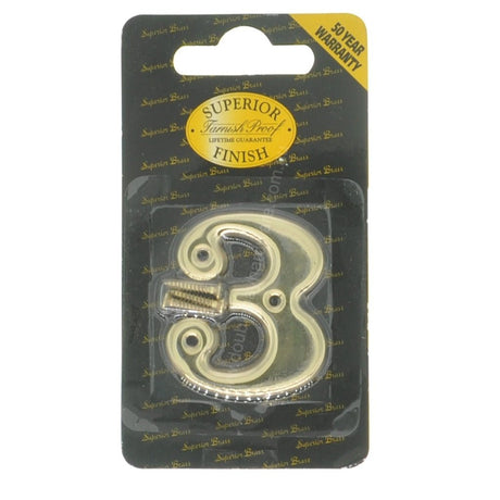 Superior Brass 50mm Brass House Number