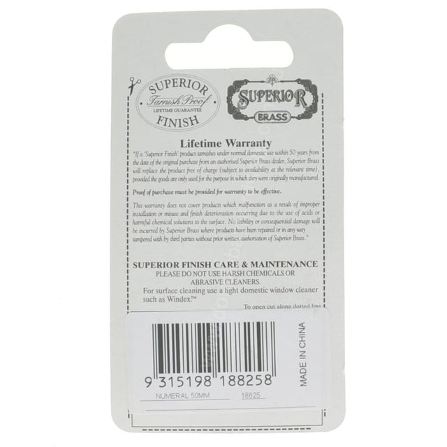 Superior Brass 50mm Brass House Number