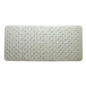 Supertex Rubber Bath Mat With Suction Pads 34x74cm White GTRUBERWHITBMT