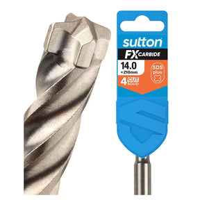 suttontools SDS Plus Masonry Drill Bit 4 Cut Solid 14x210mm D638HC1400