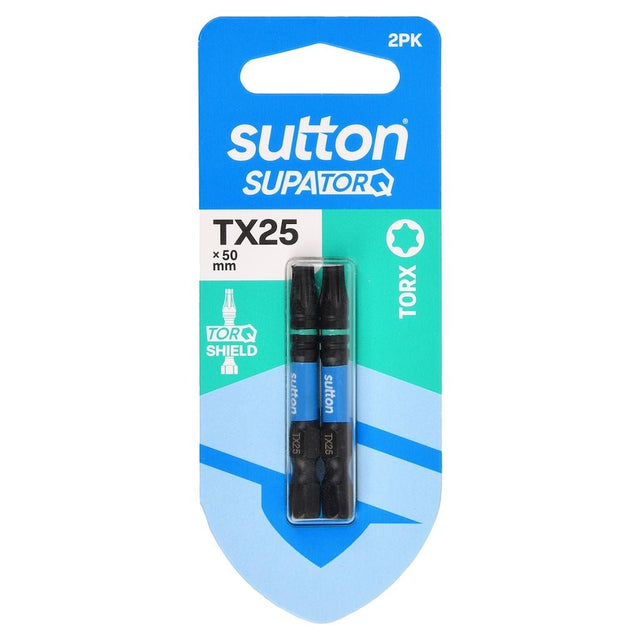 suttontools SupaTorq Torx Impact Screwdriver Insert Bit T25X50mm 2Pcs S212H02B25