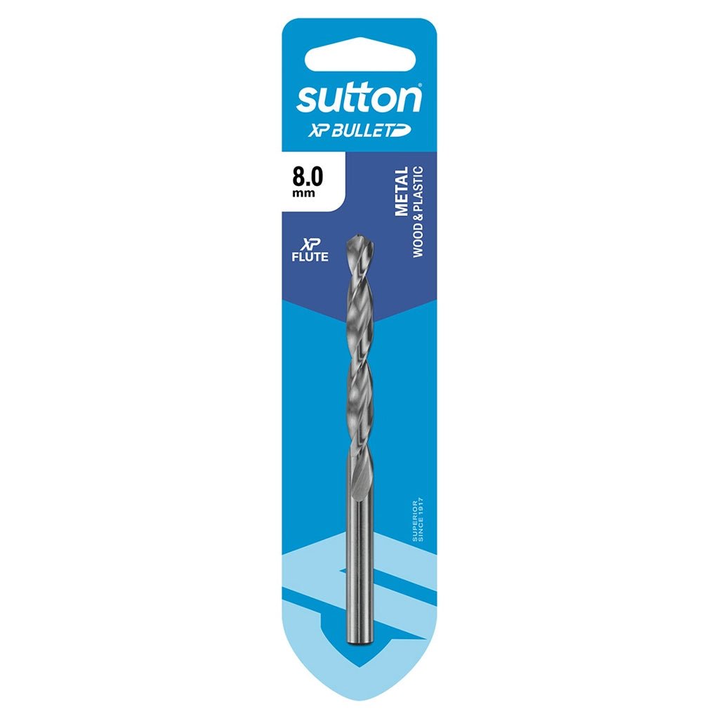 suttontools XP Bullet Jobber Drill Bit For Metal, Wood, Plastic 8.0mm D220H0800