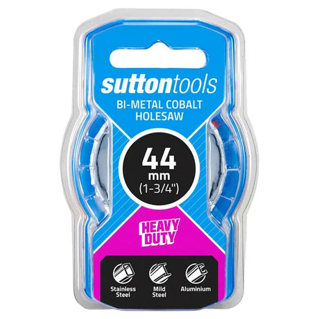 Sutton Tools bi-metal cobalt holesaw packaging with size 41 mm on a white background