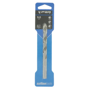 A silver metal drill bit in blue retail packaging with a black header card. The brand name 'VIPEY' is visible at the top, and 'sutton tools' is printed at the bottom.