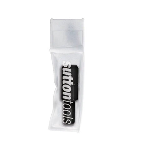A single black rectangular product with white vertical 'suttontools' branding, sealed inside a clear plastic sleeve, on a plain white background.