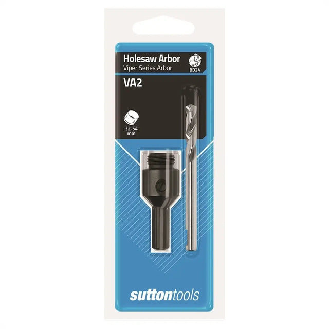 Sutton Tools Viper Series Arbor Holesaw Arbor VA2 32-54 mm diamond saw bit in its original retail blister packaging.