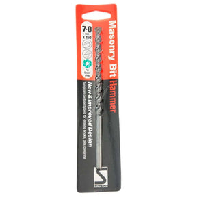 A packaged Masonry Bit Hammer drill bit from Sabon Tools, shown in its original retail blister pack against a white background.