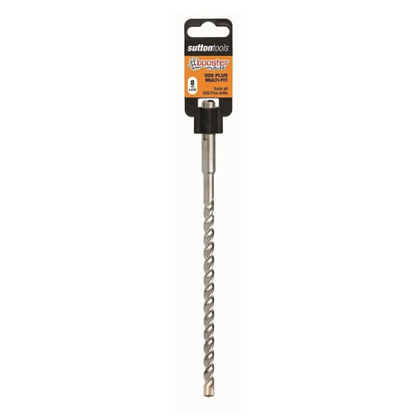 A Sutton Tools 1/4 inch twist drill bit with a black and orange retail header card, shown vertically against a plain white background.