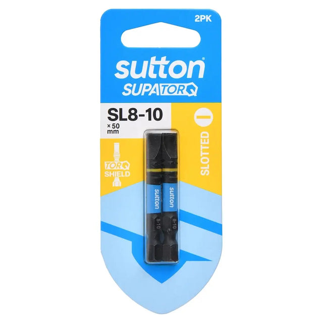 Sutton Supatorq SL8-10 slotted blade packaging on a white background