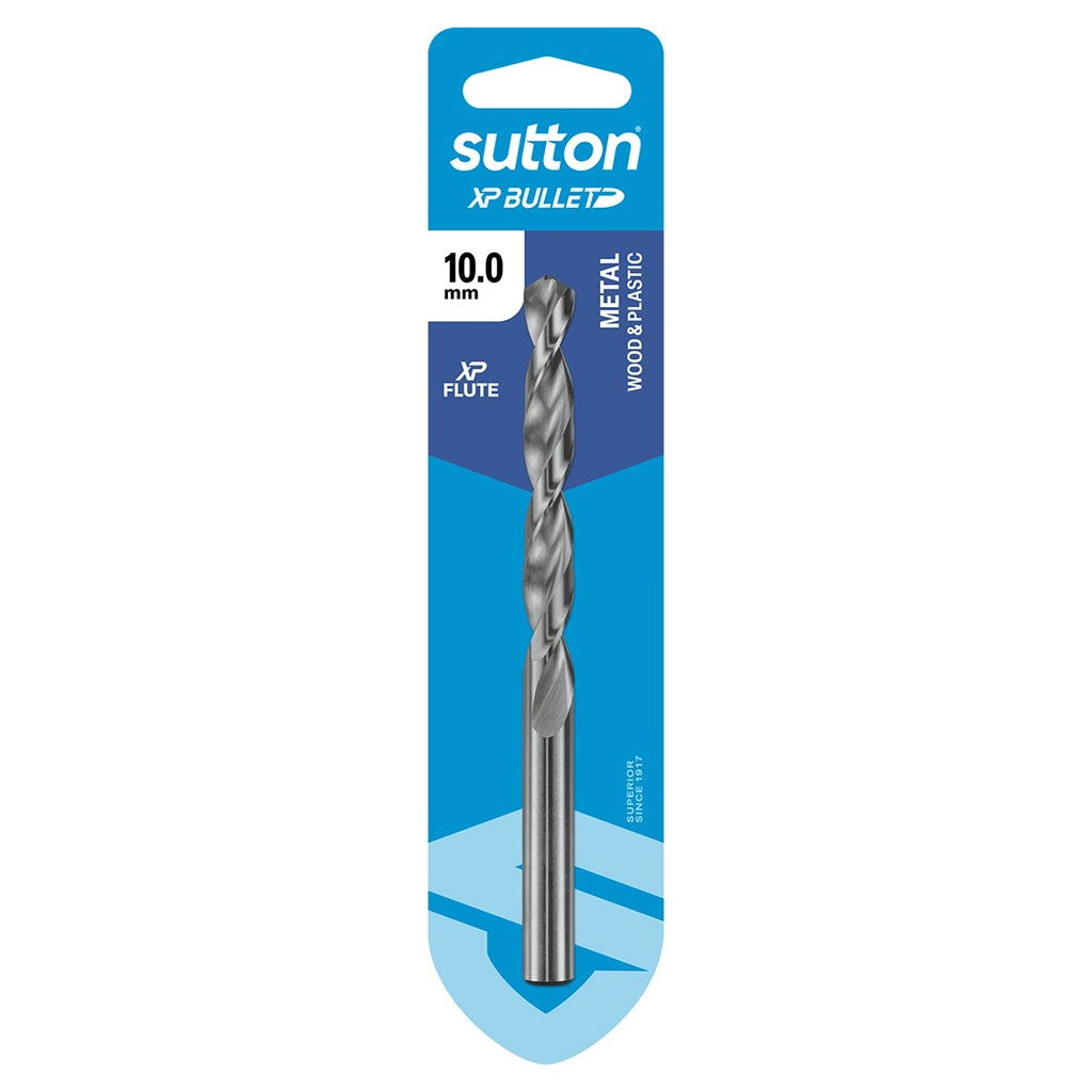 suttontools XP Bullet Jobber Drill Bit For Metal, Wood, Plastic 10.0mm D220H1000
