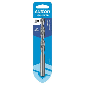 Sutton XP Bullet 11.0 mm metal drill bit in blue retail packaging, shown against a plain white background.
