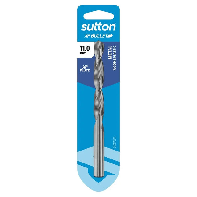 Sutton XP Bullet 11.0 mm metal drill bit in blue retail packaging, shown against a plain white background.
