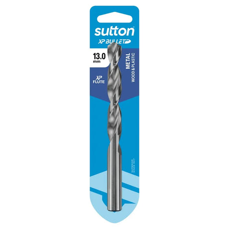 suttontools 13.0mm HSS XP Bullet Jobber Drill Bit with Parabolic Flute and Split Point — highlights the key technical features for search visibility.