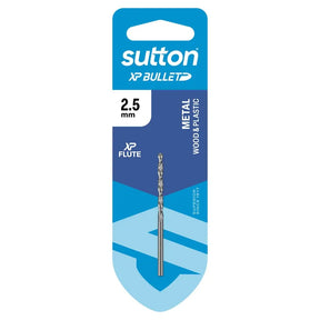 suttontools 2.5mm HSS Bright Jobber Drill Bit 118° Point for Metal, Wood & Plastic — highlights key specs and material compatibility.
