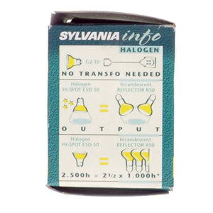 SYLVANIA Hi - Spot ESD 50 Halogen Light Bulb GZ10 240V 50W 50° 0021099