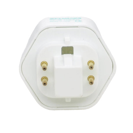 White hexagonal light bulb socket on a white background