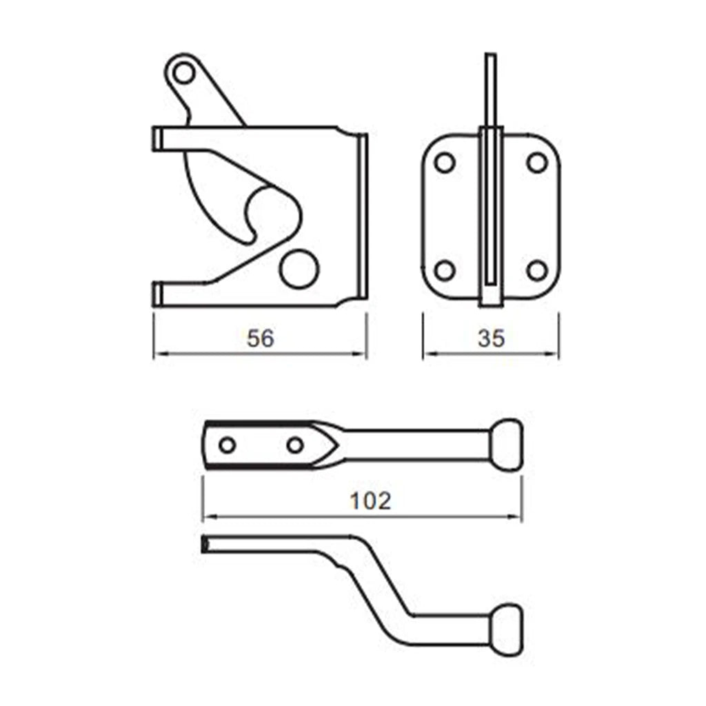Trio Improved Gate Latch Zinc Plated 102mm BWIMDLATCHZP