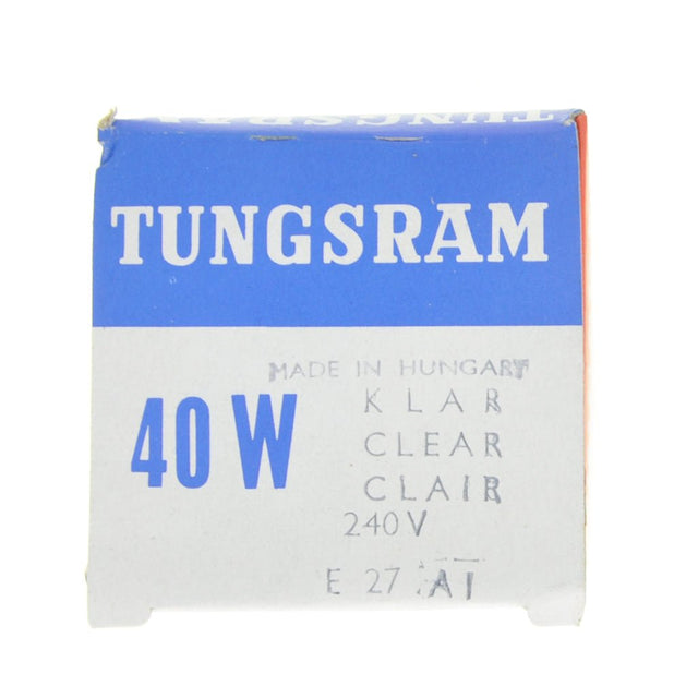 Tungsram GLS Incandescent Light Bulb E27 240V 40W Clear