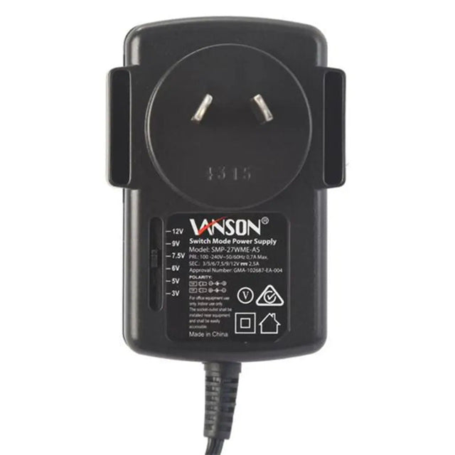 Vanson Switching Mode AC/DC Regulated Power Supply 2.5A 3 - 12V SMP - 27WME