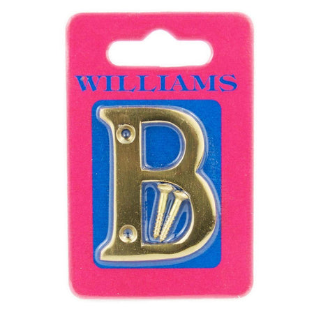 Williams 54mm Brass House Number Letter B 1080B