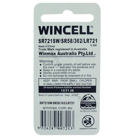 WINCELL Long Life Alkaline Cell Battery 1.5V W - AG11
