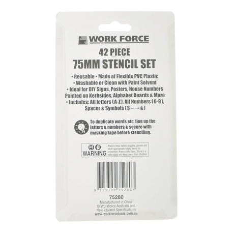 Work Force Stencil Set 75mm 42Pcs 75280