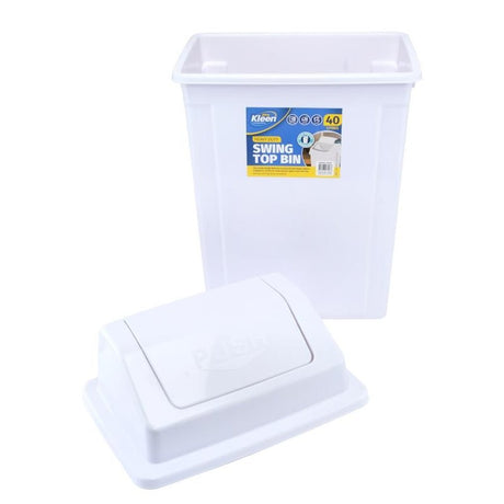 Xtra Kleen Heavy Duty Swing Top Bin White 40L 279487