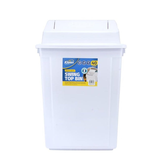 Xtra Kleen Heavy Duty Swing Top Bin White 40L 279487