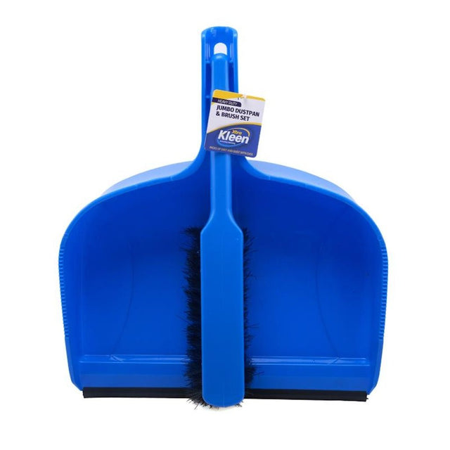 Xtra Kleen Jumbo Dust Pan & Brush Set Blue 33x40cm 281046