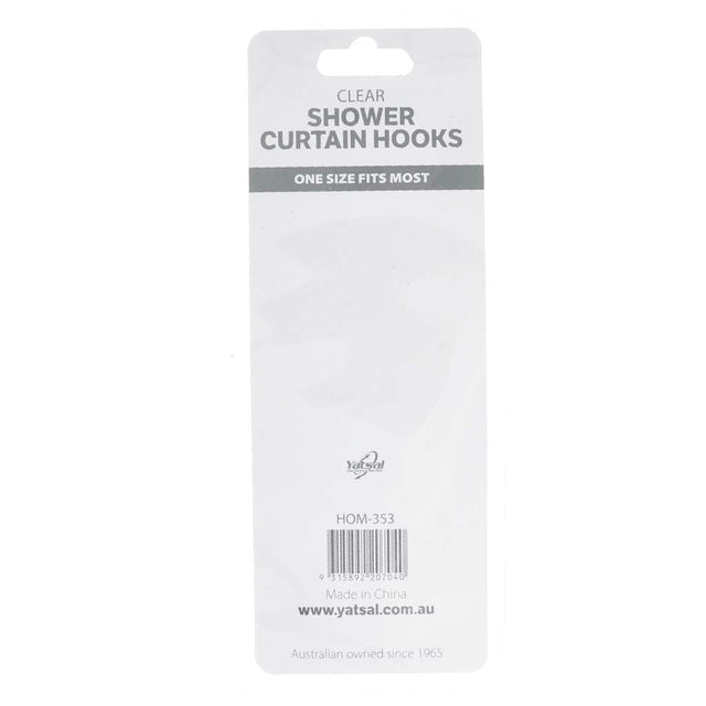 Yatsal Shower Curtain Hooks Clear 12Pcs HOM - 353