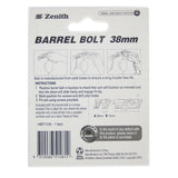 Zenith Barrel Bolt 38mm Solid Brass Polished Brass HBP1038
