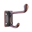 Zenith Square Base Hat & Coat Hook 80mm Florentine Bronze WAS1024